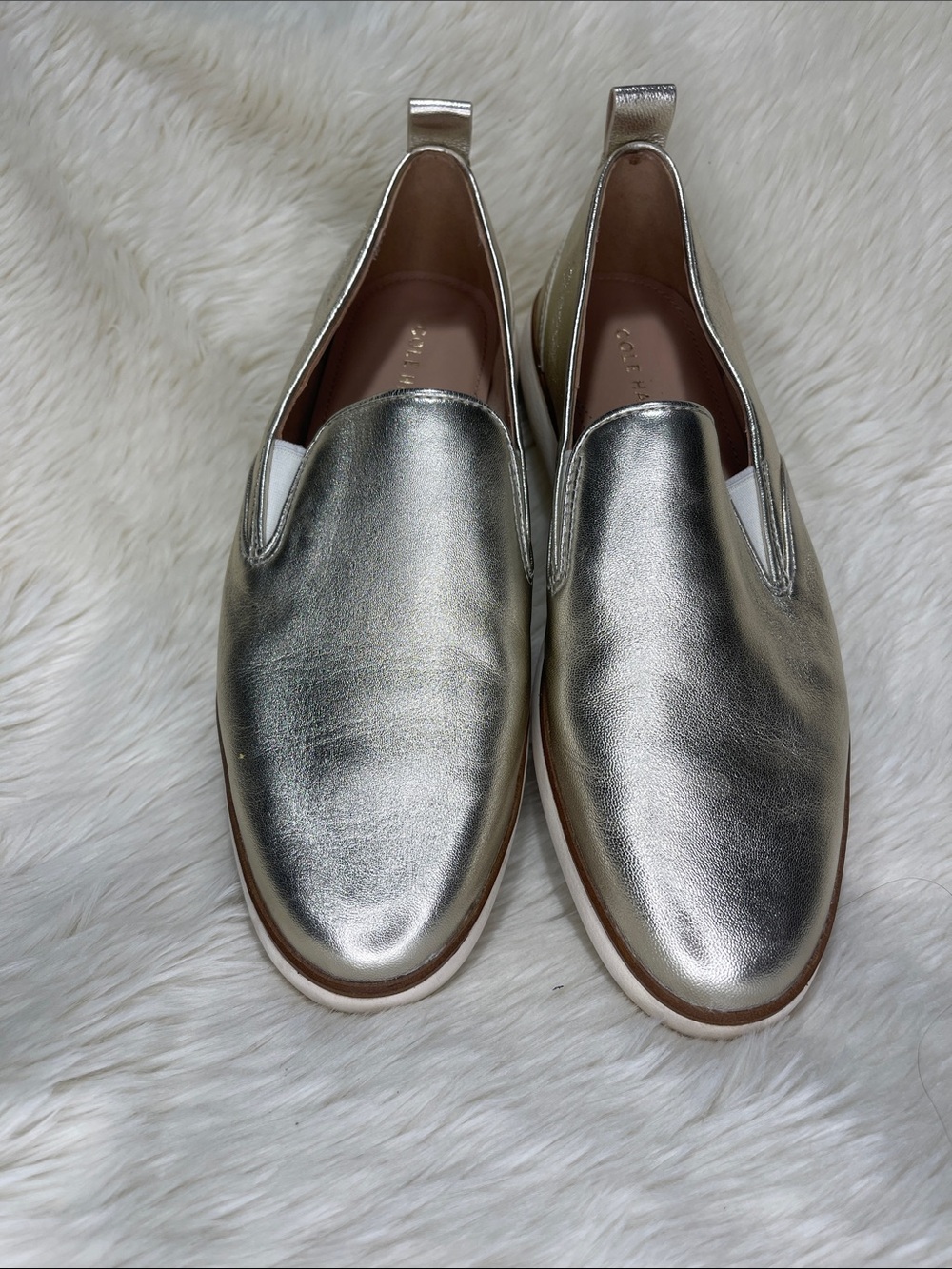 Cole Haan Metallic Soft Gold Slip-On Women’s Loafers